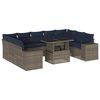 vidaXL Ensemble de canap&eacute; de jardin 10 pcs avec coussins gris