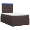 vidaXL Lit boxspring LED avec matelas Marron fonc&eacute; 120 x 190 cm Tissu