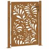 vidaXL Portail de jardin 100x150 cm en acier patin&eacute; motif vagues