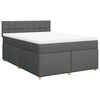 vidaXL Sommier à lattes de lit avec matelas Gris foncé 160x200cm Tissu