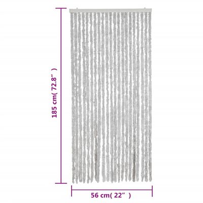 vidaXL Rideau anti-mouches gris 56x185 cm chenille