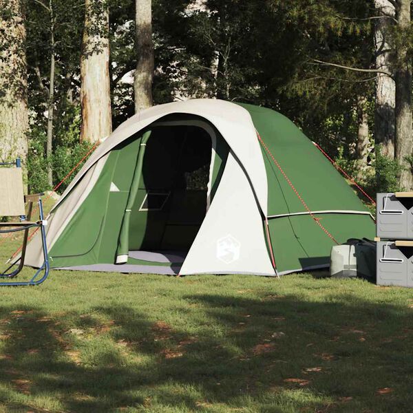 vidaXL Tente de cabine familiale 6 personnes vert imperm&eacute;able