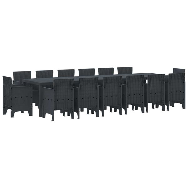 vidaXL Ensemble de salle à manger pour jardin 15 pcs Anthracite