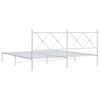 vidaXL Cadre de lit m&eacute;tal sans matelas et t&ecirc;te de lit blanc 183x213 cm