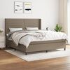 vidaXL Sommier &agrave; lattes de lit avec matelas Taupe 160x200 cm Tissu