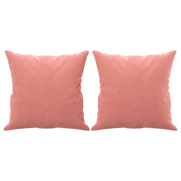 vidaXL Coussins d&eacute;coratifs lot de 2 Rose 40x40 cm Velours