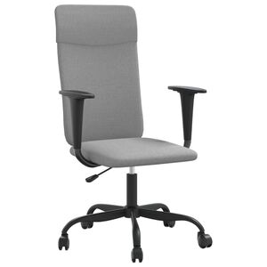 vidaXL Chaise de bureau r&eacute;glable en hauteur gris clair tissu