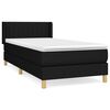 vidaXL Sommier &agrave; lattes de lit avec matelas Noir 90x190 cm Tissu