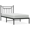 vidaXL Cadre de lit métal sans matelas avec tête de lit noir 90x190 cm