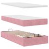 vidaXL Cadre de lit ottoman avec matelas rose 90x200 cm velours