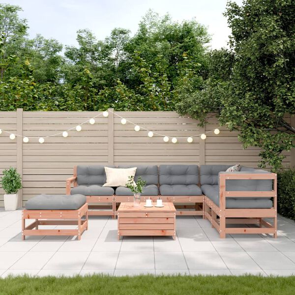 vidaXL Salon de jardin 8 pcs avec coussins bois massif douglas