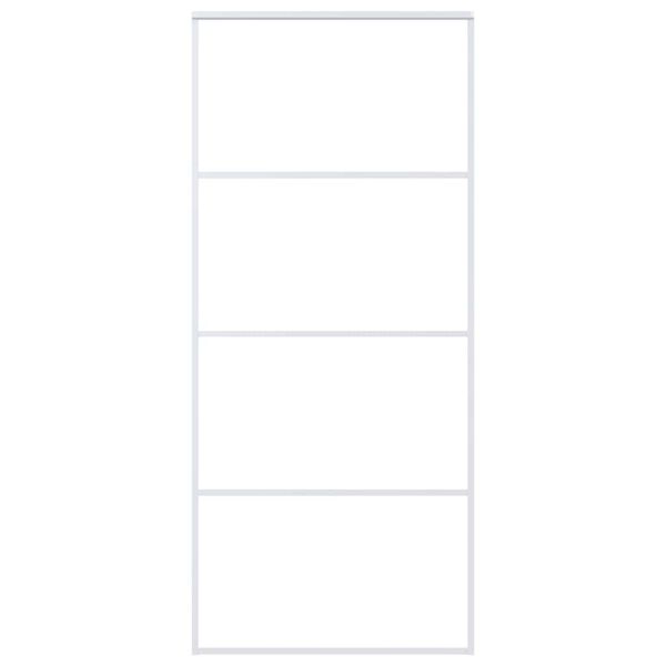 vidaXL Porte coulissante Verre ESG d&eacute;poli et aluminium 90x205 cm Blanc