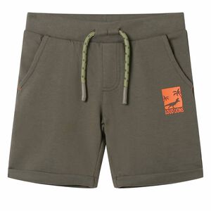 Short pour enfants avec cordon de serrage kaki fonc&eacute; 116