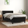 vidaXL Sommier &agrave; lattes de lit avec matelas Noir 100x200 cm Velours