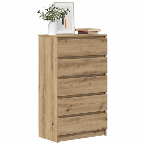 vidaXL Commode chêne artisanal 60x36x103 cm bois d'ingénierie