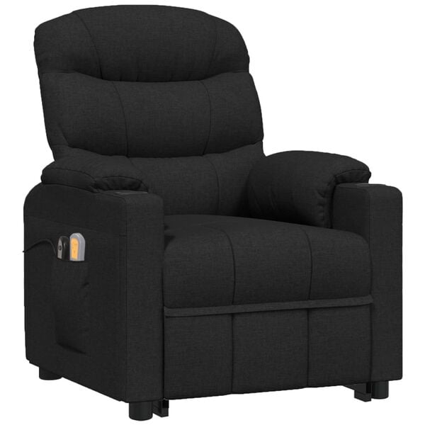 vidaXL Fauteuil de massage Noir Tissu