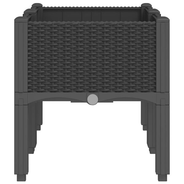 vidaXL Jardini&egrave;re avec pieds noir 80x40x42 cm PP