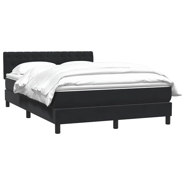 vidaXL Sommier &agrave; lattes de lit avec matelas noir 160x220 cm velours