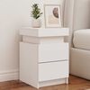 vidaXL Table de chevet avec lumi&egrave;res LED blanc 35x39x55 cm