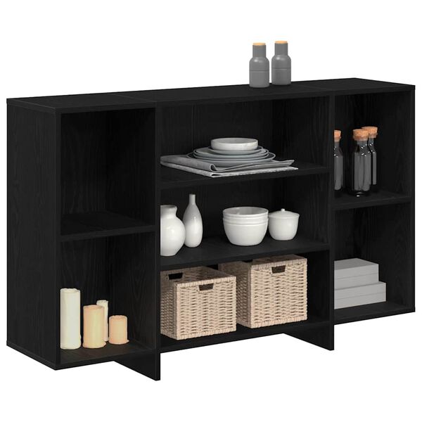vidaXL Buffet Ch&ecirc;ne noir 120 x 30 x 75 cm Bois d'ing&eacute;nierie