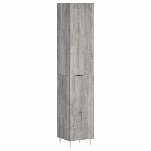vidaXL Buffet haut Sonoma gris 34,5x34x180 cm Bois d'ing&eacute;nierie