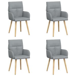 vidaXL Chaises de salle &agrave; manger 4 pc Tissu Gris clair 60 x 56 x 93 cm