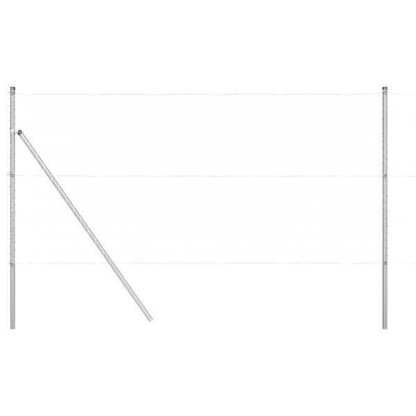 vidaXL Poteaux de clôture 7 pcs Argent Ø32mm 190 cm Acier galvanisé