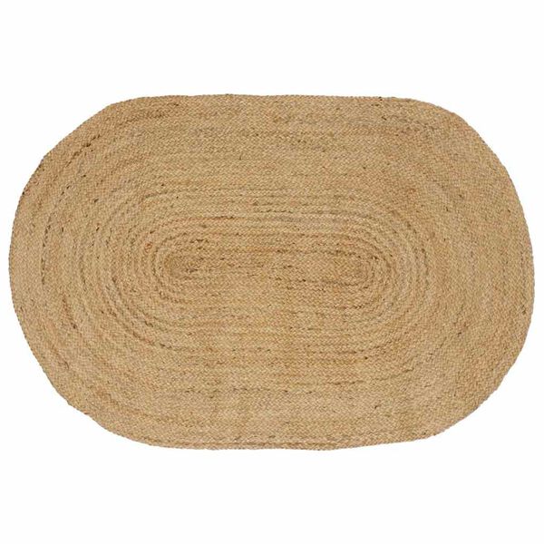 vidaXL Tapis de surface ovale Naturel 205 x 305 cm Jute