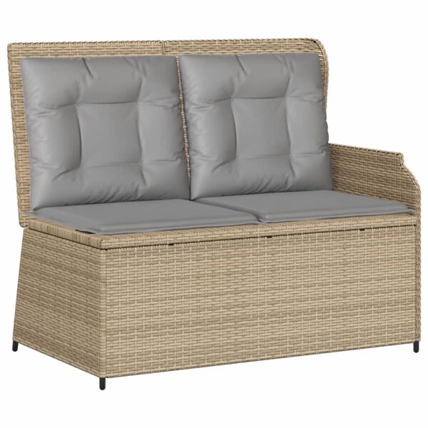 vidaXL Salon de jardin avec coussins 3 pcs beige résine tressée