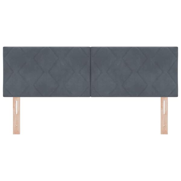 vidaXL T&ecirc;te de lit avec t&ecirc;te de lit Gris fonc&eacute; 144 cm Velours