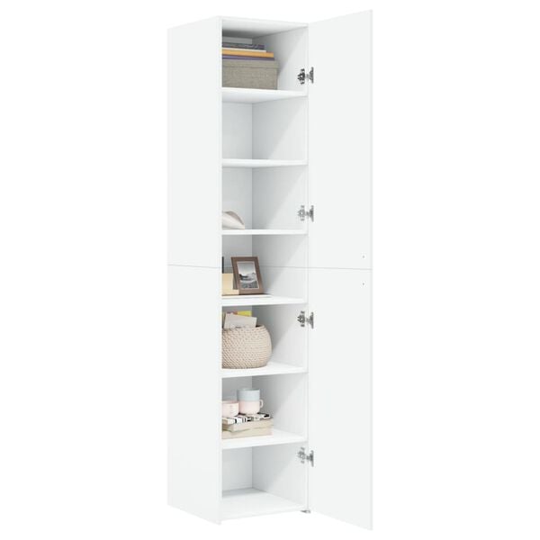 vidaXL Buffet haut blanc 40x42,5x185 cm bois d'ing&eacute;nierie