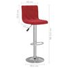 vidaXL Tabourets de bar lot de 2 rouge bordeaux velours
