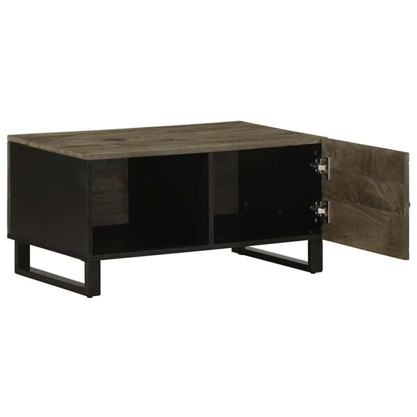vidaXL Table basse noir 80x50x40 cm bois massif de manguier