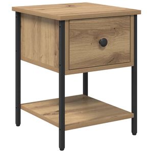 vidaXL Table de chevet Ch&ecirc;ne artisanal 34 x 35,5 x 45 cm