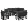 vidaXL Ensemble de canap&eacute;s d'ext&eacute;rieur 8 pcs Noir et Gris fonc&eacute;