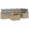 vidaXL Ensemble de canap&eacute; de jardin 6 pc Beige et gris