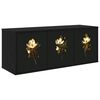 vidaXL Meuble TV mural BREMEN 102 x 33 x 40 cm Ch&ecirc;ne noir
