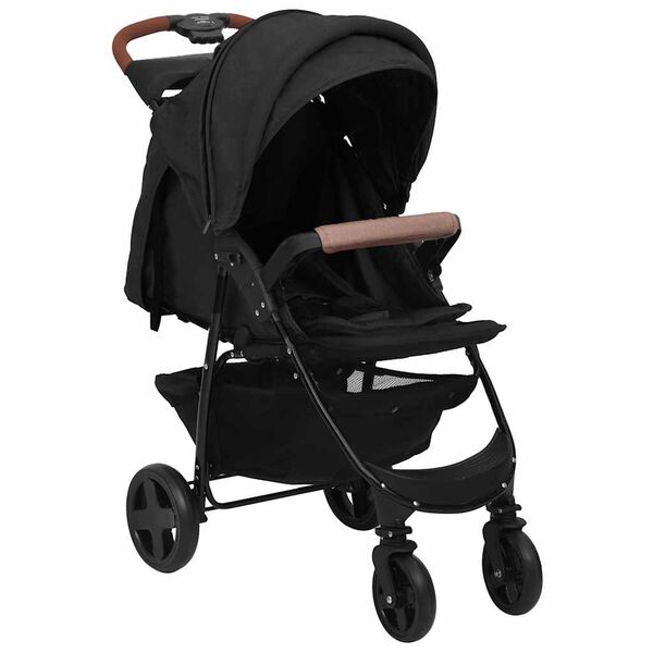 vidaXL Poussette pour b&eacute;b&eacute; 3-en-1 Anthracite Acier