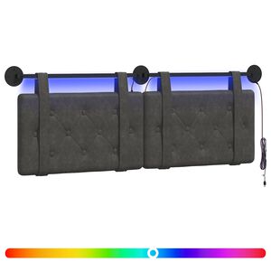 vidaXL T&ecirc;te de lit suspendue Noir PU antique