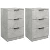 vidaXL Tables de chevet 2 pcs Gris béton 40x36x65 cm