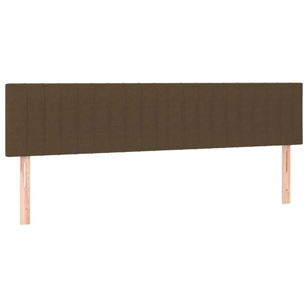 vidaXL T&ecirc;tes de lit 2 pcs Marron Fonc&eacute; 90x5x78/88 cm Tissu
