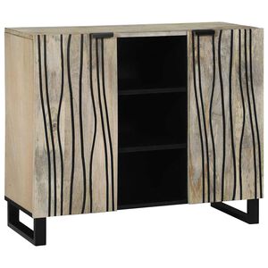 vidaXL Buffet Blanc 90 x 33 x 75 cm bois de manguier massif