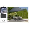 ProGarden Toile d'ombrage 3x3 m Gris fonc&eacute; Carr&eacute;