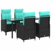 vidaXL Ensemble de salle &agrave; manger pour jardin 5 pc Noir et turquoise