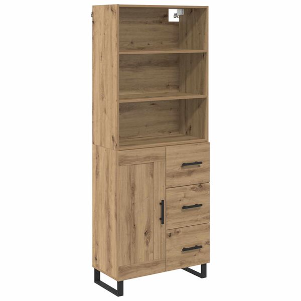 vidaXL Haut Armoire avec tiroir Ch&ecirc;ne artisanal 69,5 x 34 x 180 cm