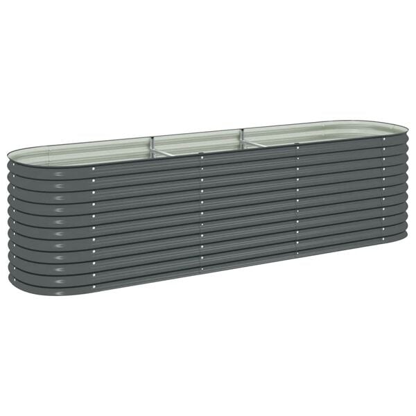 vidaXL Lit surélevé de jardin 320x80x81 cm Acier galvanisé Gris