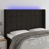 vidaXL T&ecirc;te de lit &agrave; LED Noir 147x16x118/128 cm Tissu