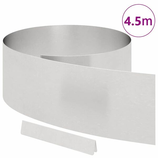vidaXL Bordure de Pelouse Argent 450 x 0,05 x 15 cm Acier inoxydable