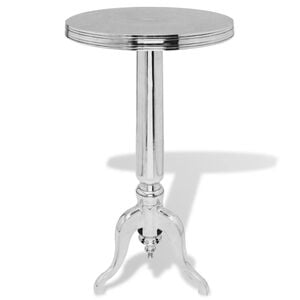 vidaXL Table auxiliaire ronde Aluminium Argent&eacute;