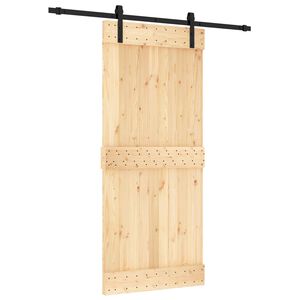 vidaXL Porte coulissante Naturel et noir 90 x 210 cm